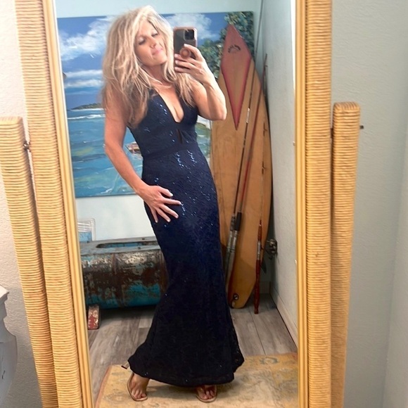 💙VTG Bee Darlin, Gorgeous, Lined, Form Flattering , Rich Navy, Size 6 - Picture 12 of 16